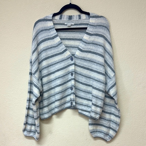 American Eagle Women's striped oversized cardigan Sweater size XL - Picture 1 of 4